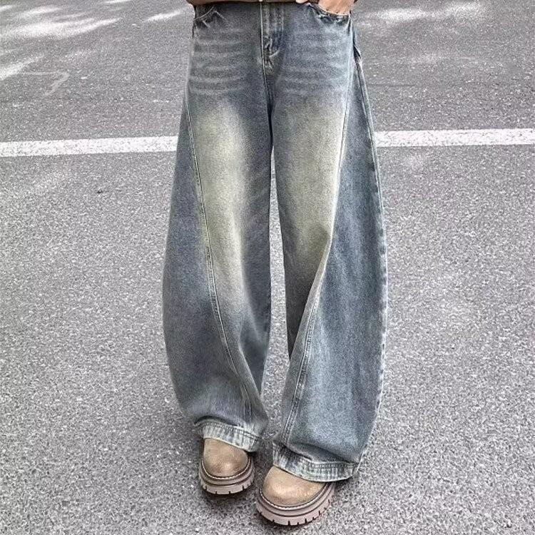 VantaGoods 2024 Jongens Wijde Rechte Denim Jeans - Trendy Casual Scimitar Broek voor Lente & Herfst 3XL