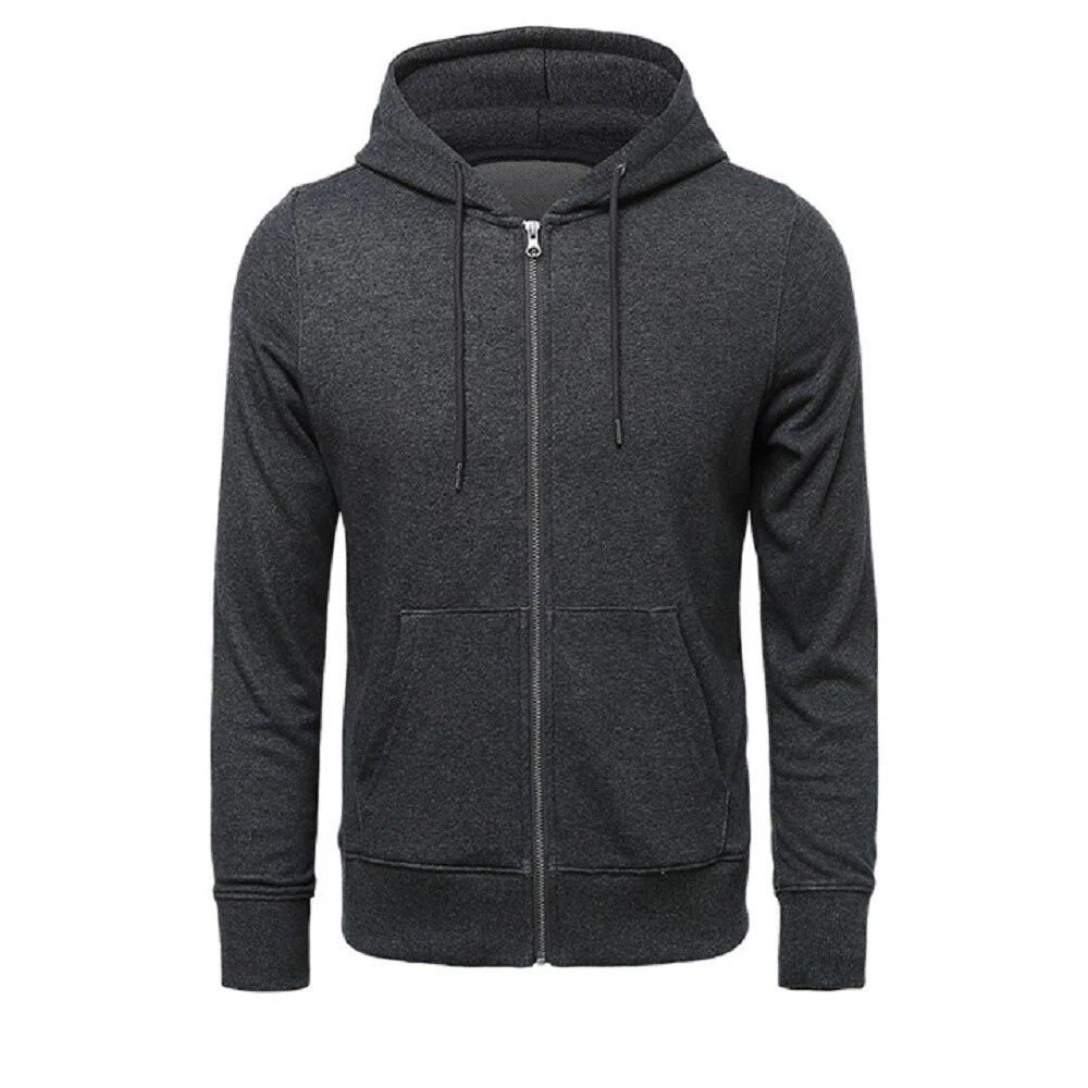 KING BILLION Hoge kwaliteit Mode Zip Hoodies Heren Retro Harajuku Effen kleur Jas High Street Zip Up Hoodie Casual Losse Sweatshirt Kleding US M donkergrijze kleur