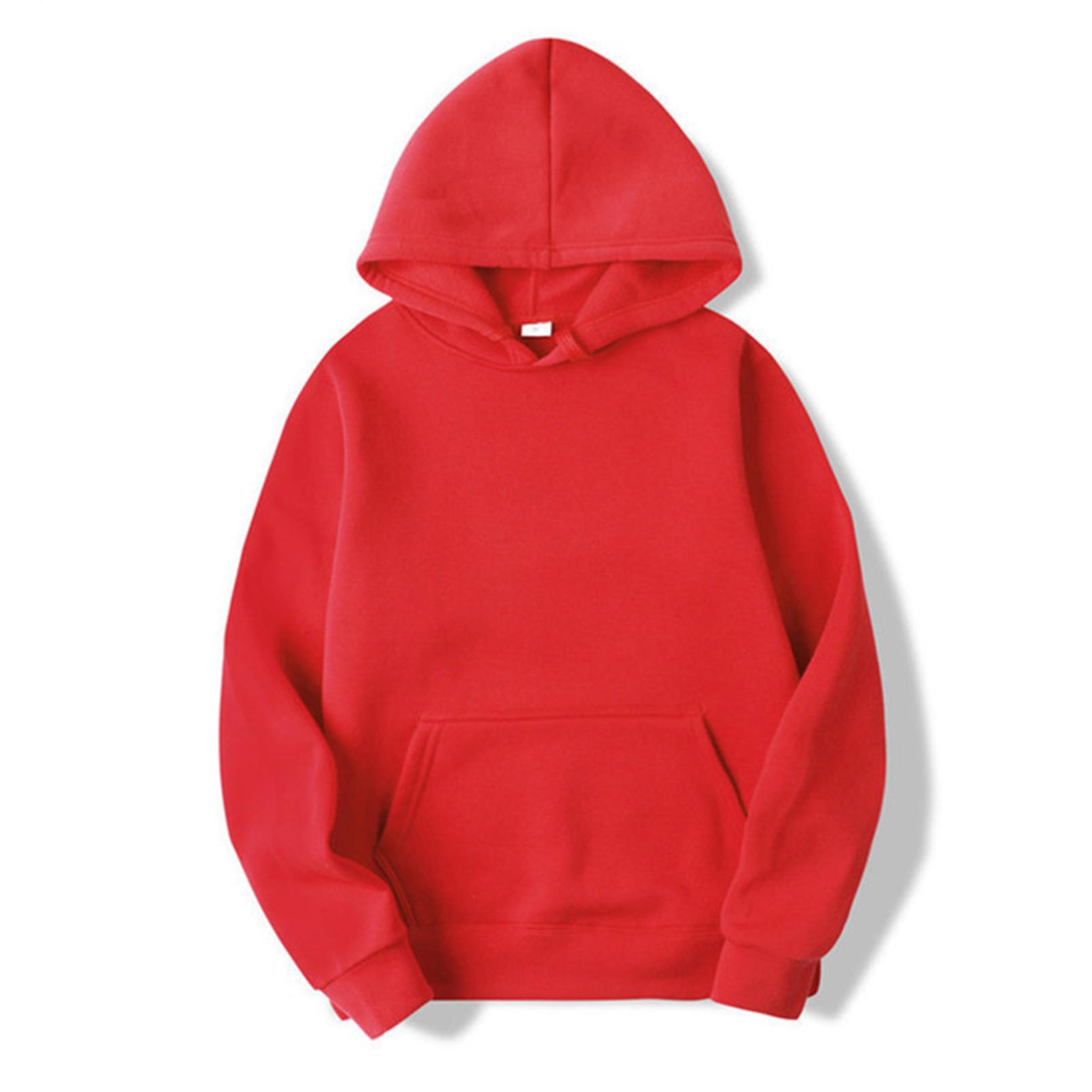 Manyakai Heren sweatshirt pullover hoodie casual shirt met capuchon en lange mouwen klassieke tops S rood
