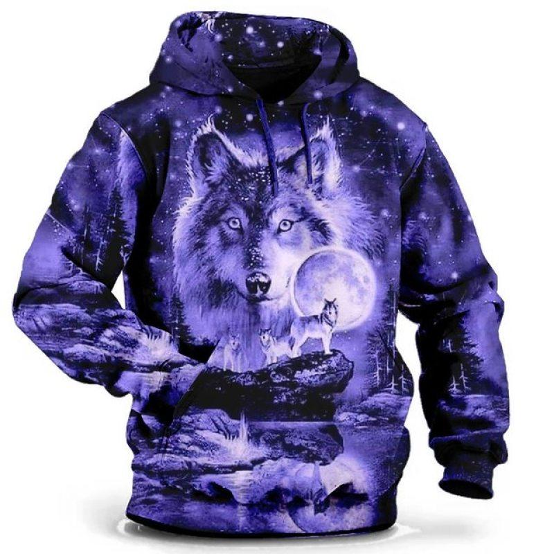 ETST 07 Sweatshirt met capuchon voor heren met capuchon Wolf Grafische T-shirt 3D Print Trui Oversized herenkleding Tops Mannelijke herfst streetwear XL