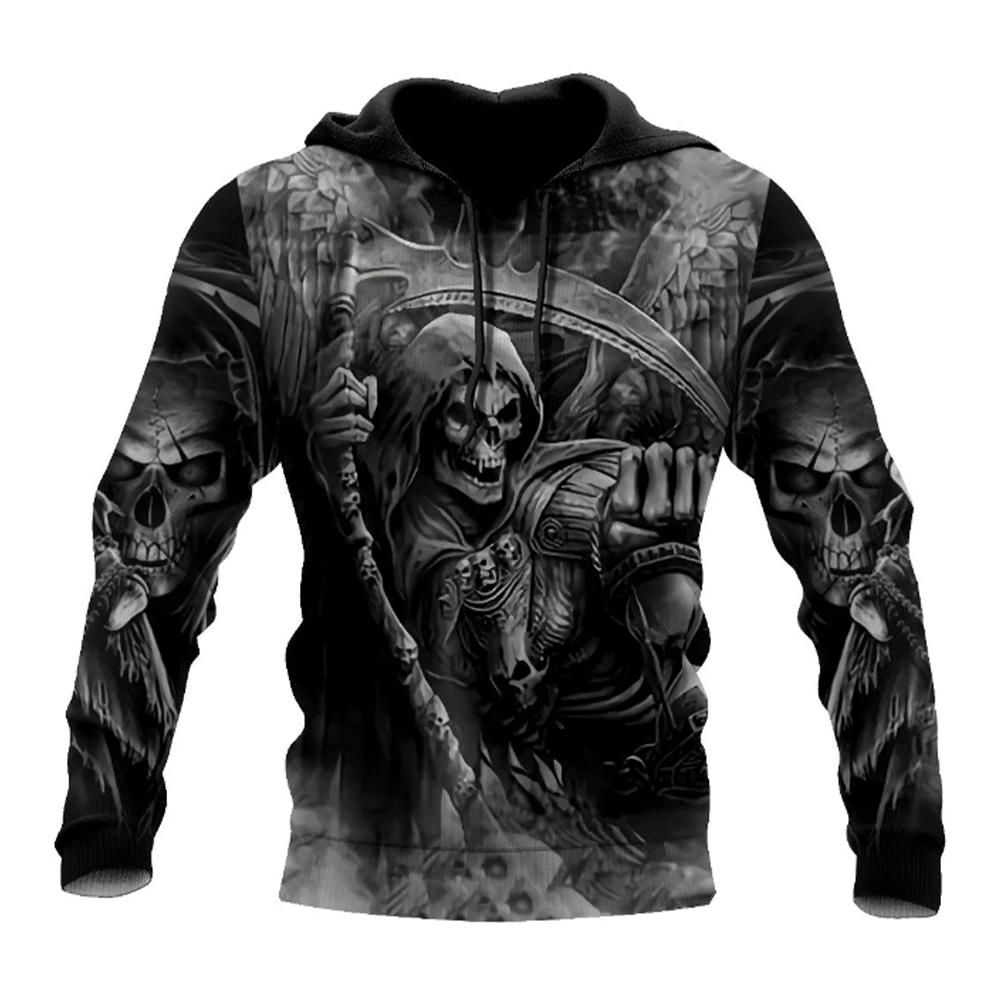 ETST WENDY 05 Herenmode Hoodie 3D Geprint Schedel Print NIEUW Hip Hop Casual Street Style Oversized Comfortabel Ademend Pullover Top XL