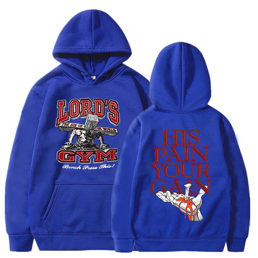 Planet clothing wholesale Ropa Hombre Lord's Gym His Pain Your Gain Hoodies Lange Mouw Heren/Vrouwen Capuchon Pullover Sudaderas Unisex Casual Comfortabele Tops XXXL