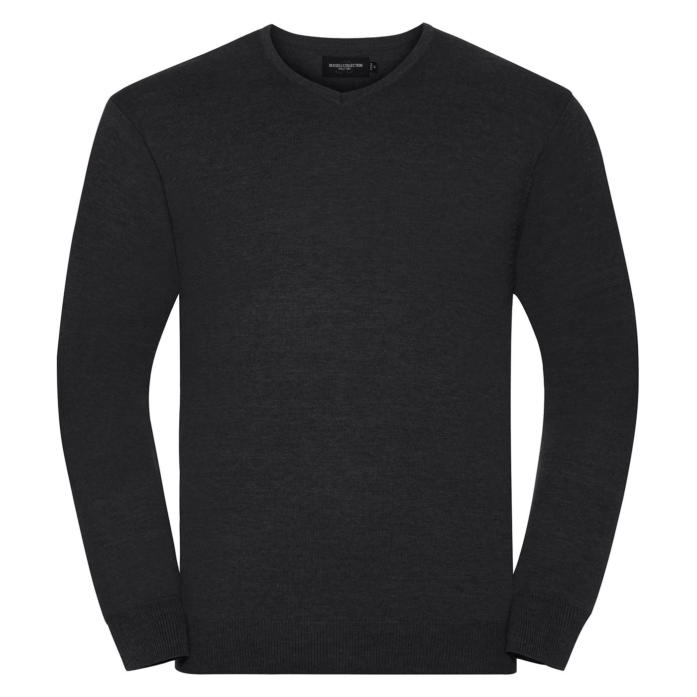 Russell Collection Heren gebreide trui met V-hals L