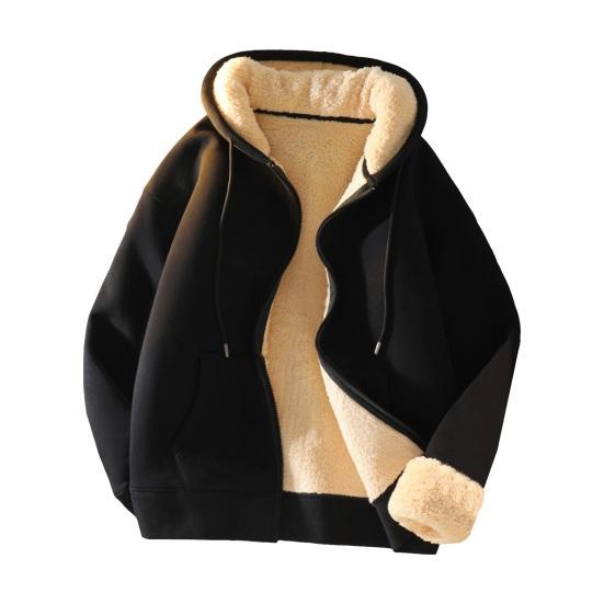 Western Cool Men Heren Herfst Winter Hoodie Dikke Fleece Gevoerde Capuchon Lange Mouwen met Zakken Effen 5XL zwart
