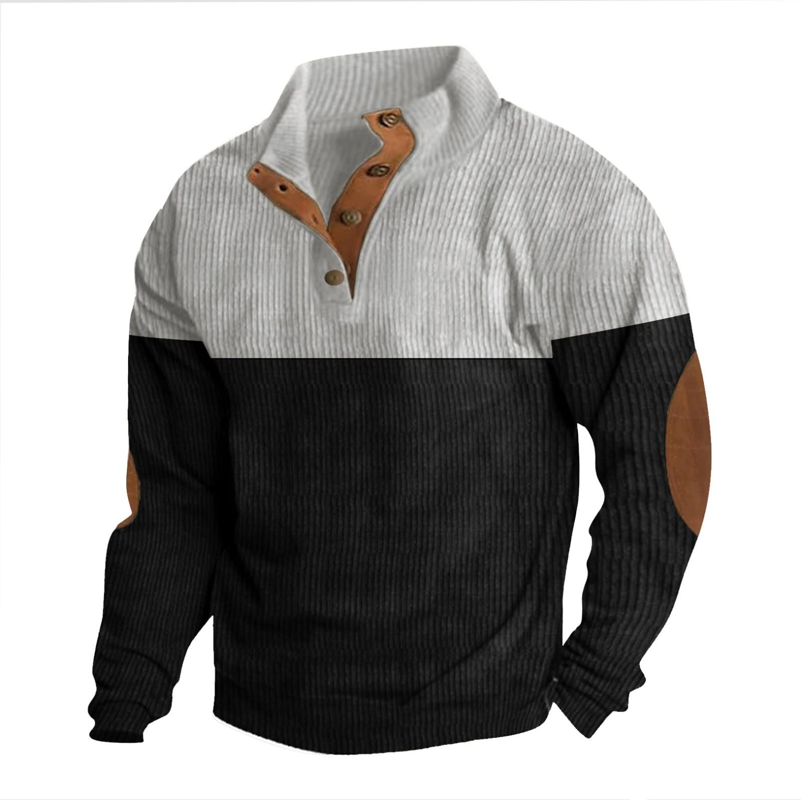 Swimwear Lente en heren staande kraag sweatshirt is outdoor casual truien tops L zwart