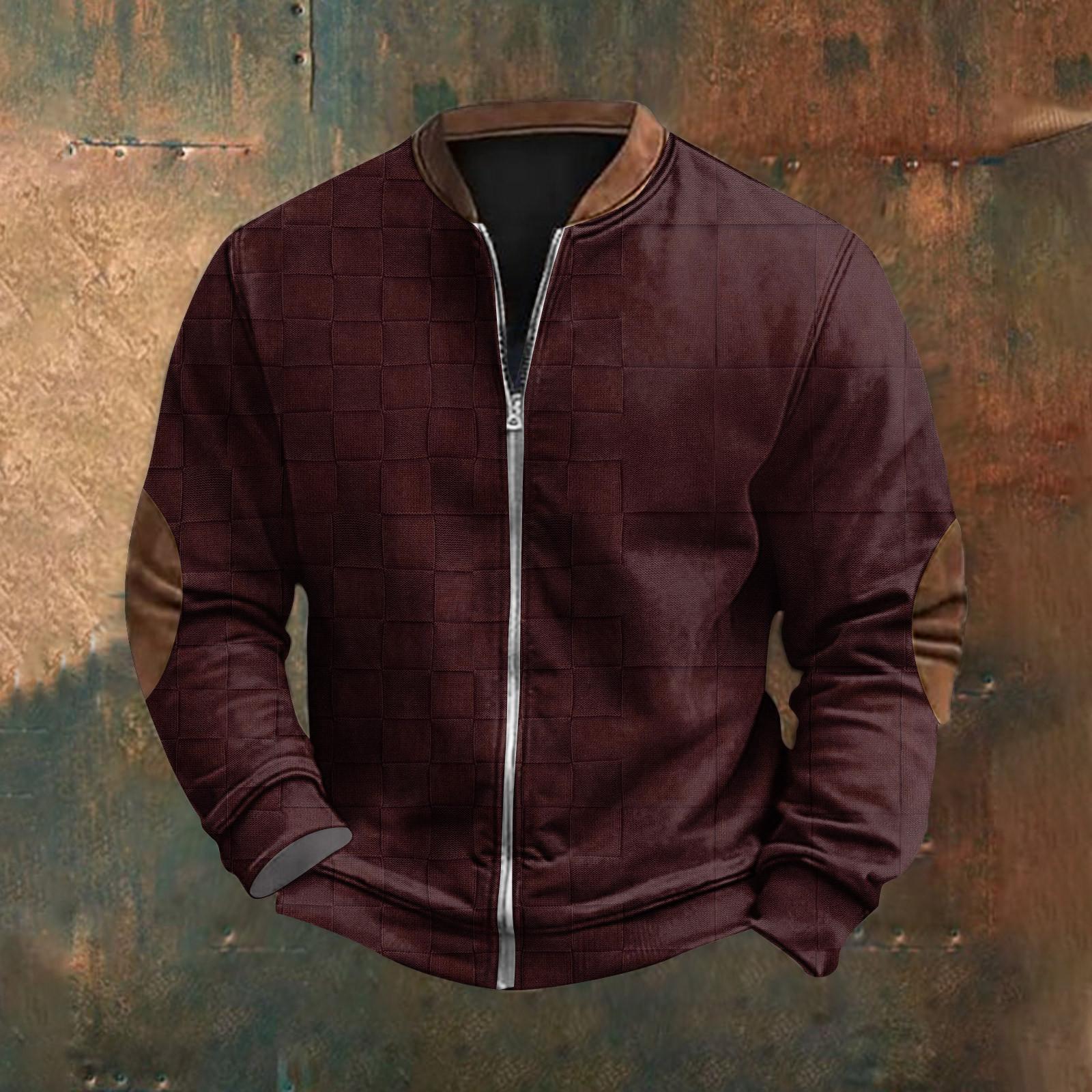 Ren Bag Heren Retro Casual Gradient Bedrukt Sweatshirt XL wijn