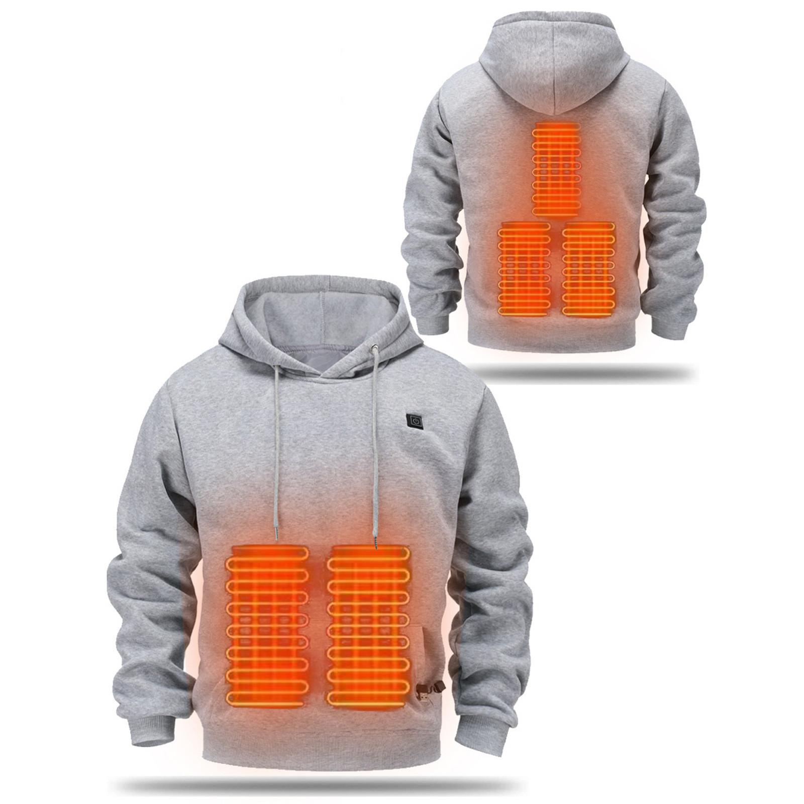 Zhengfuzhihai Warme kleding Hooded Sweatshirt Usb Verwarmde Sweatshirt Om Warm Te Blijven Buiten Casual Kleding XL