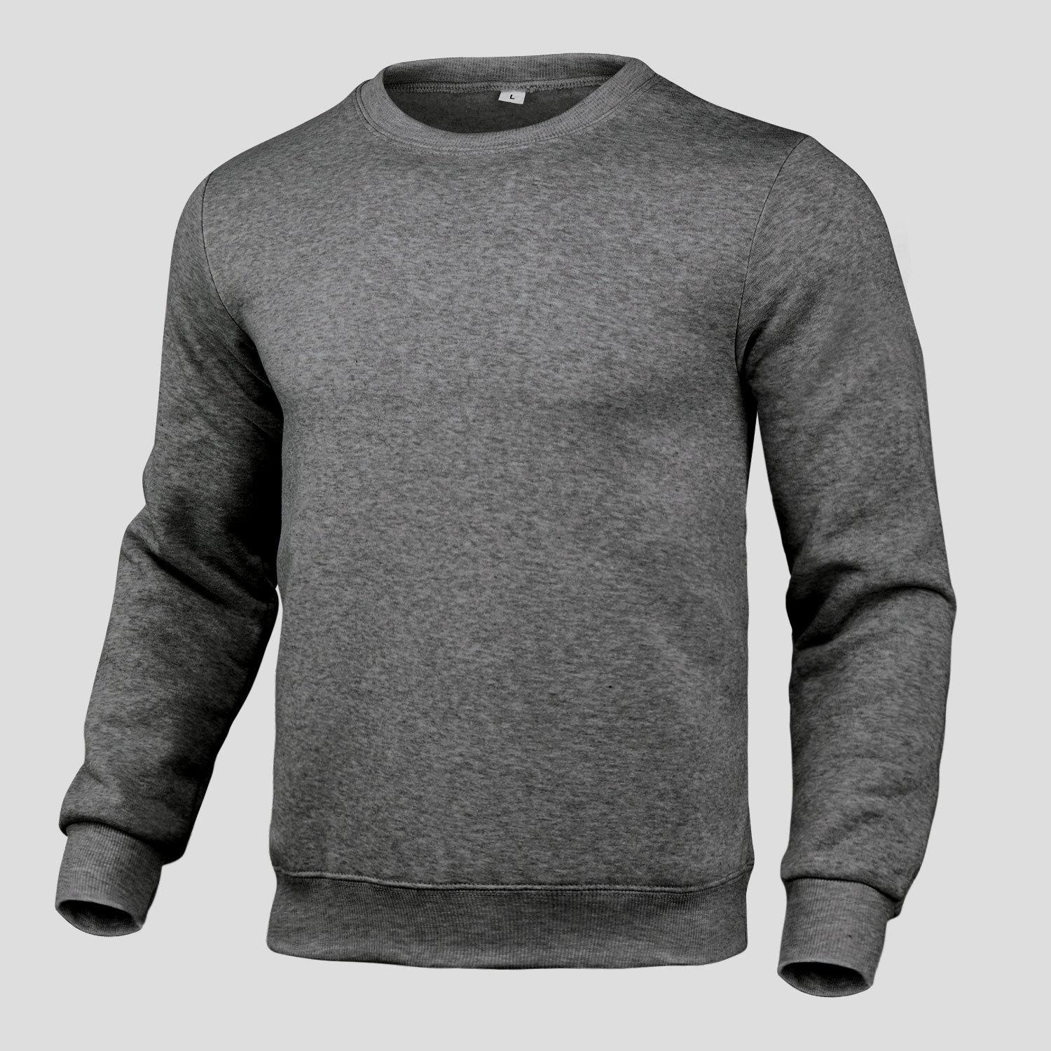 HerSight Ronde hals Lange mouw Effen kleur Heren Fleece Hoodie Pullover Casual Sport Warme kleding Sweatshirt XXXL donkergrijze kleur