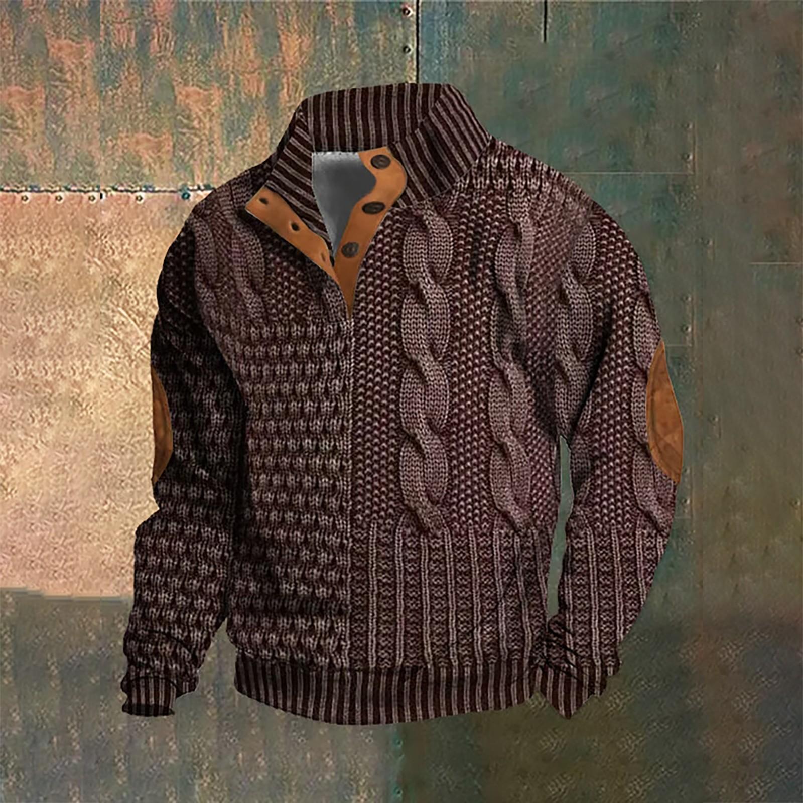 Sinking fish Lente en herfst herensweatshirt met staande kraag is outdoor casual truien tops XL wijn