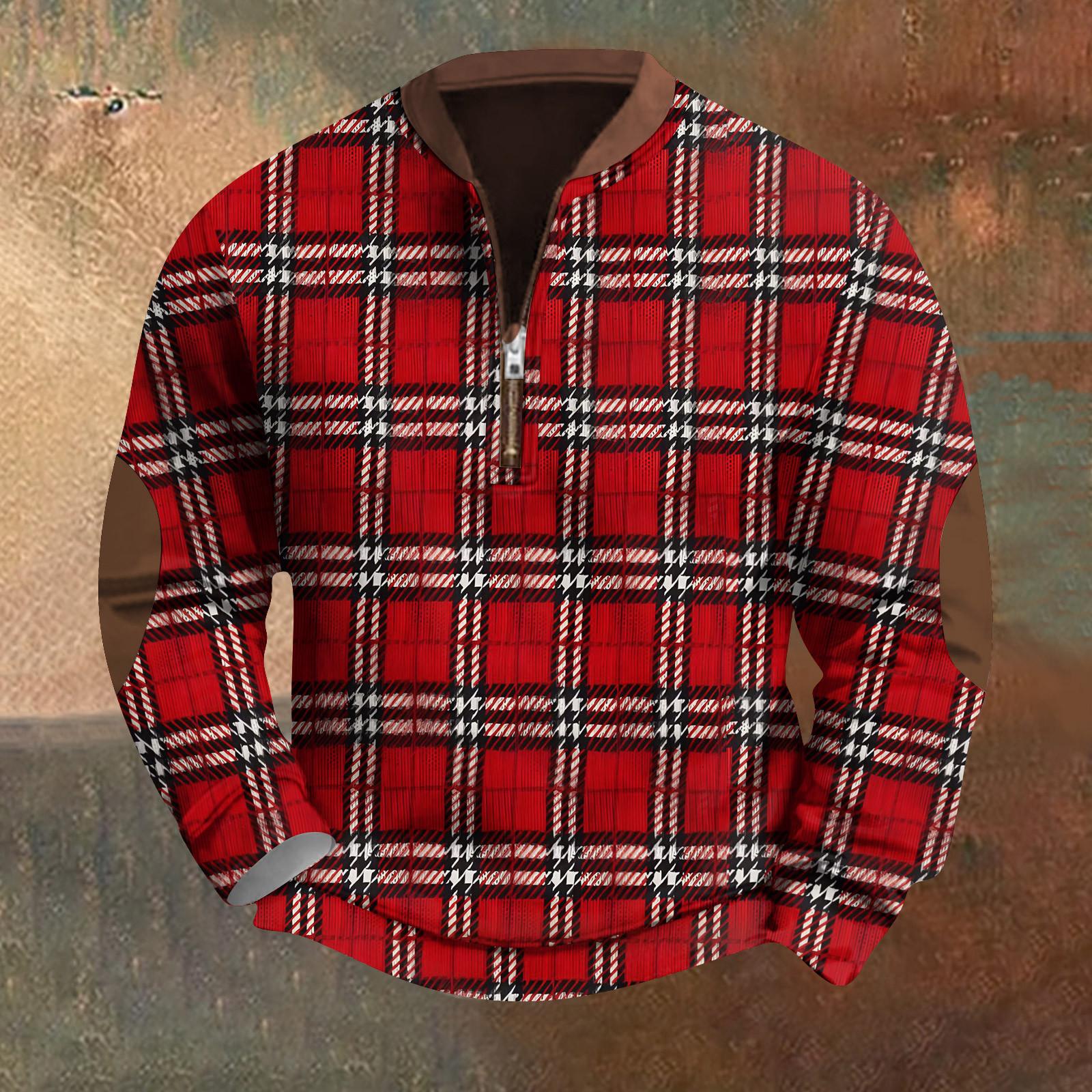 Winnerer Uranus Heren Retro Casual Gradient Bedrukt Sweatshirt XL rood