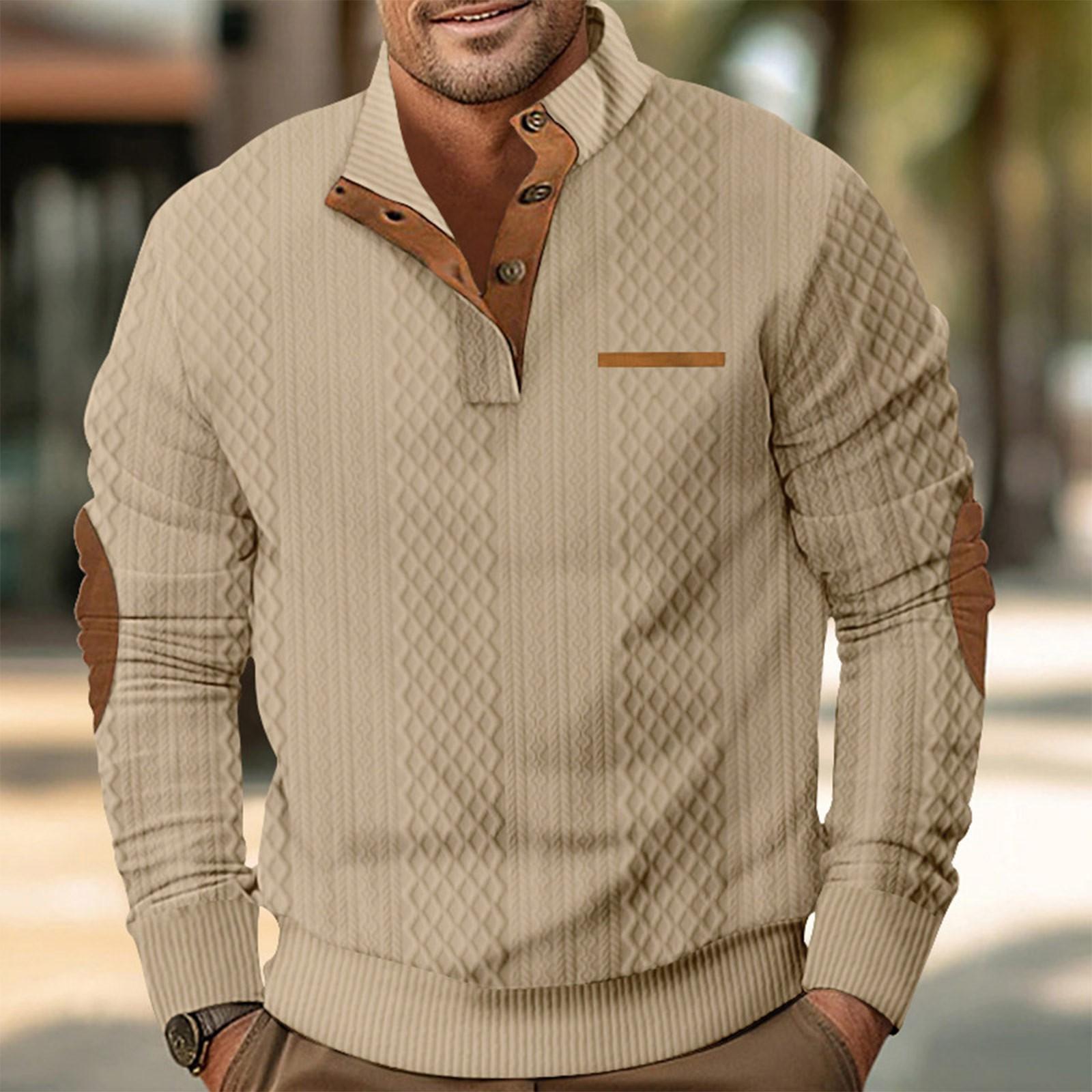 Wahaha123 Lente en heren staande kraag sweatshirt is outdoor casual truien tops XXL beige