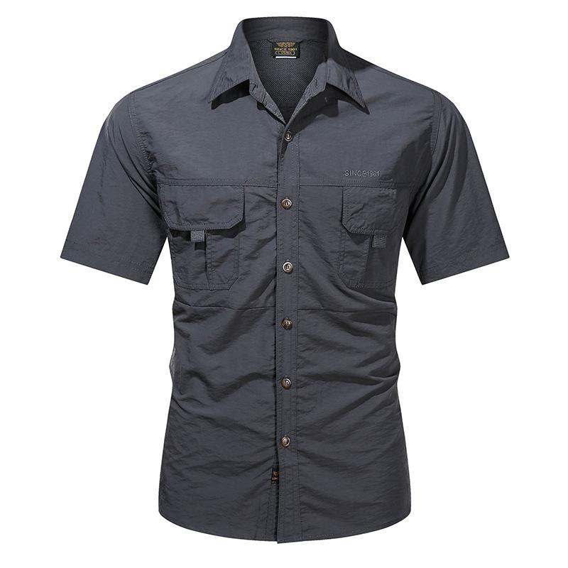 Phoca Largha for Men Zomer Heren Snel drogend Kort mouwen Shirt Poloshirts Outdoor Losse Tactische Ademende Vrijetijdskleding Bergsport Vissen T-shirt XXL