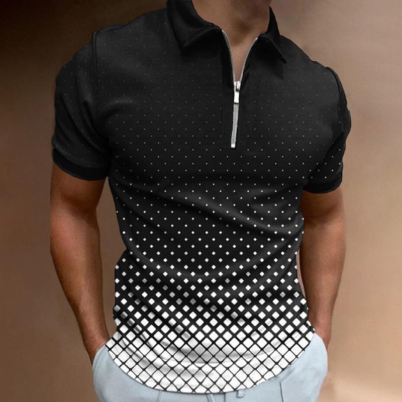 Haodingfushi 3D digitale print heren casual poloshirt met korte mouwen, heren casual sportrits poloshirt, S-5XL. M