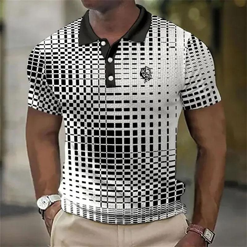 Haojun Modieus herenpoloshirt met kleurblokkering, slank passend, sneldrogend topsportpoloshirt voor heren. 3XL wit