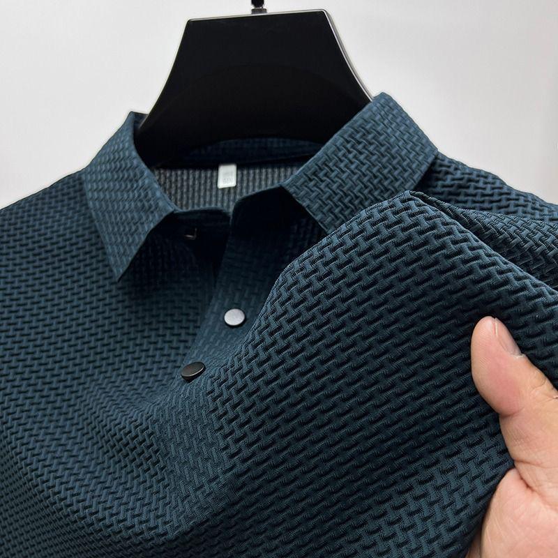 PulseTrade Heren zomer 2024 mesh ijszijde poloshirt - korte mouwen, nylon, overhemdkraag, strak design M
