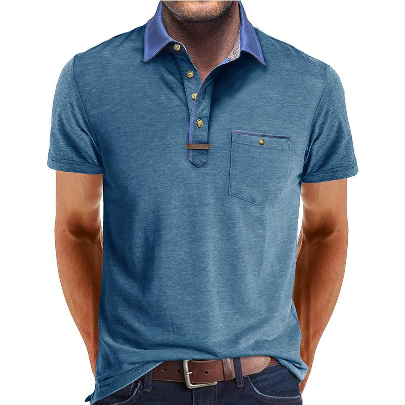 Phoca largha Heren Zomer Fit Poloshirts Korte mouw Casual Workout Hardlopen Atletisch Shirts met kraag Buitensporten Golf T-shirts Vochtafvoerend Tennisshirts L blauw