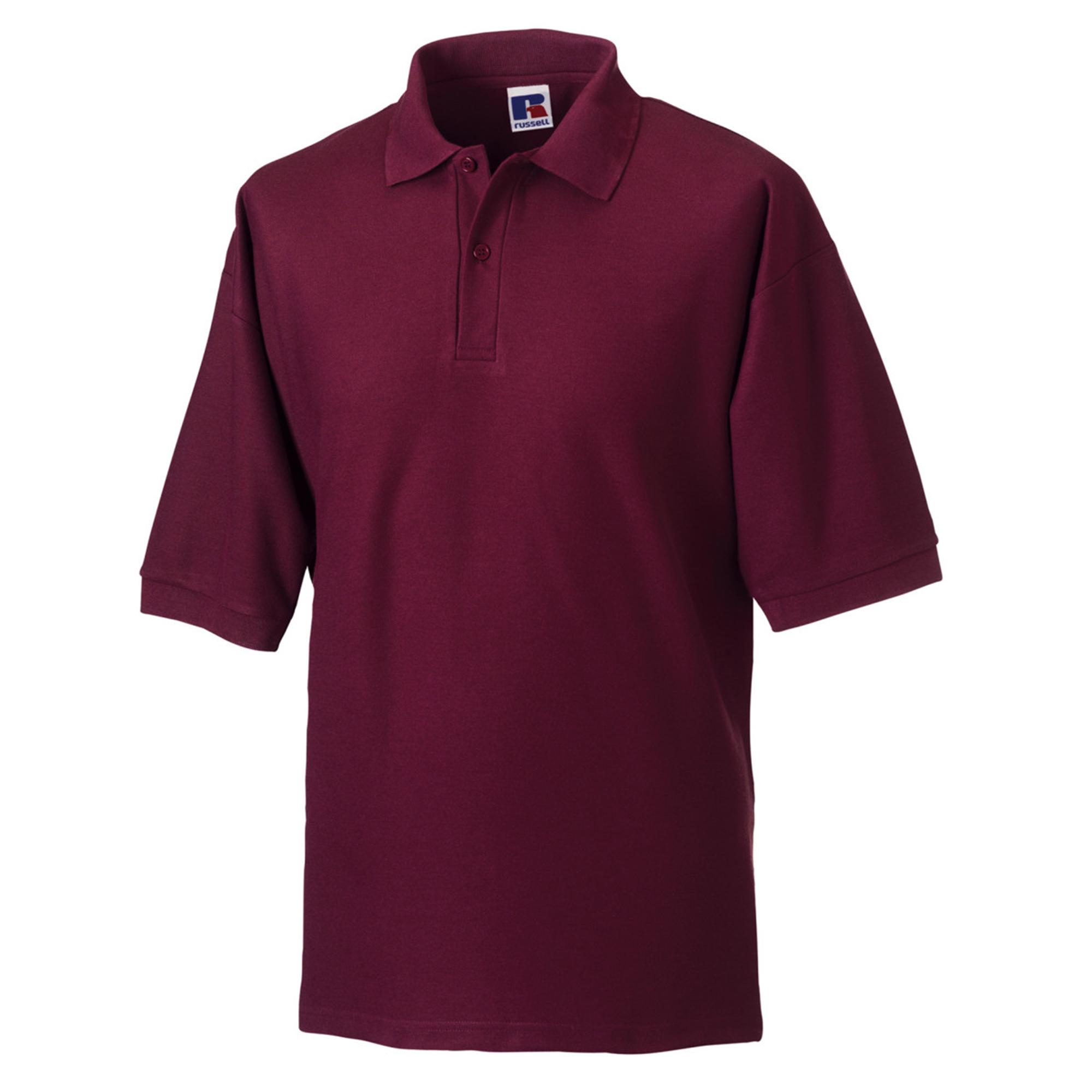 Jerzees Colours Russell Heren klassiek polykatoen poloshirt met korte mouwen 2XL bordeaux