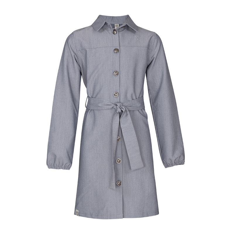 KIEstone winter jurk meisjes - licht grijs - Ginny