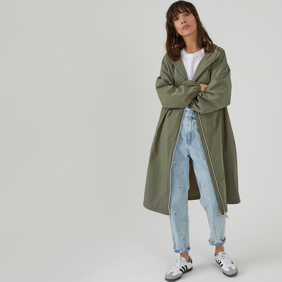 LA REDOUTE COLLECTIONS Lange windjack met ritssluiting, met kap