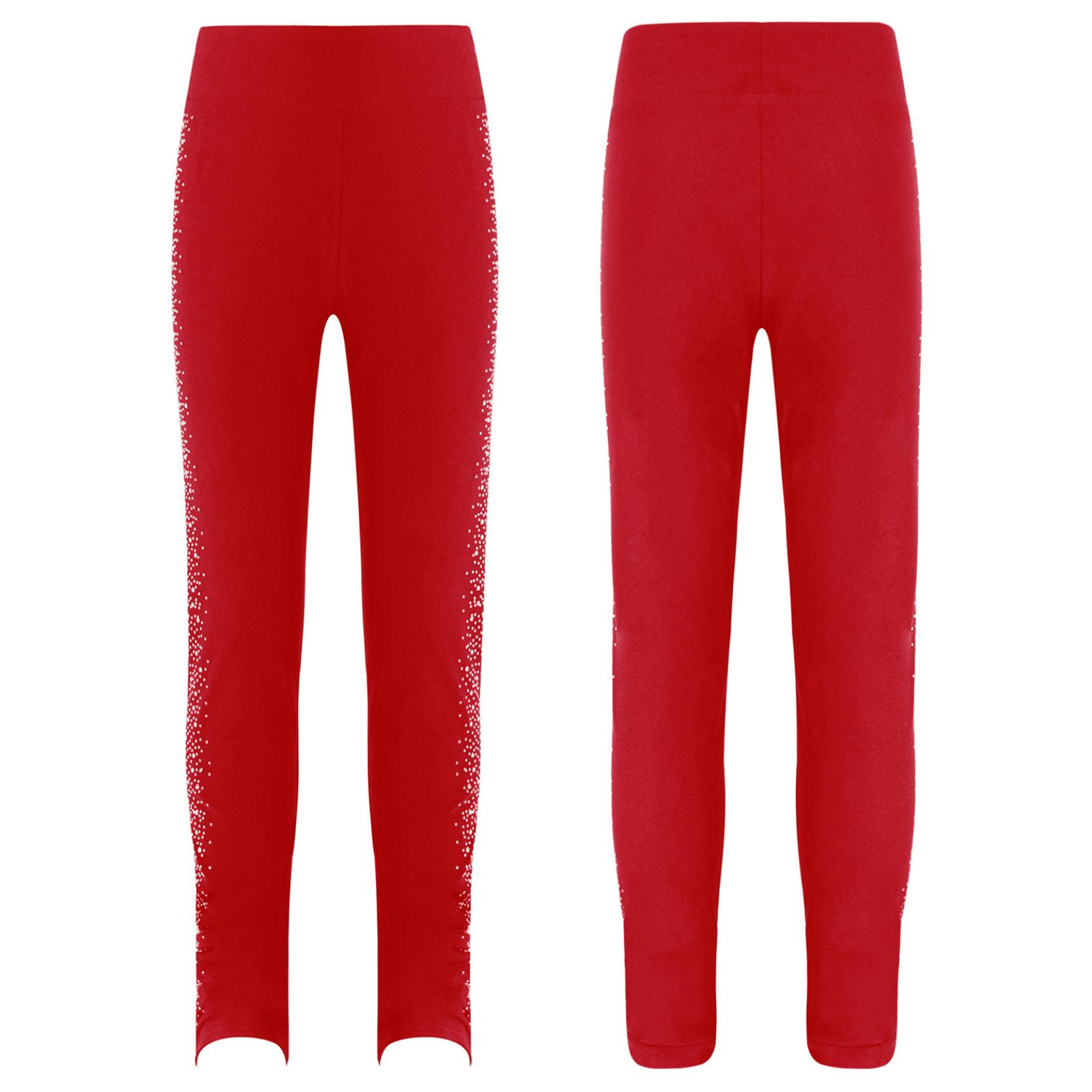 IEFiEL Kinderen Meisjes Sparkly Steentjes Kunstschaatsbroek Hoge Taille Elastische Trainingslegging voor Dansgymnastiekprestaties 11-12 Years bordeaux