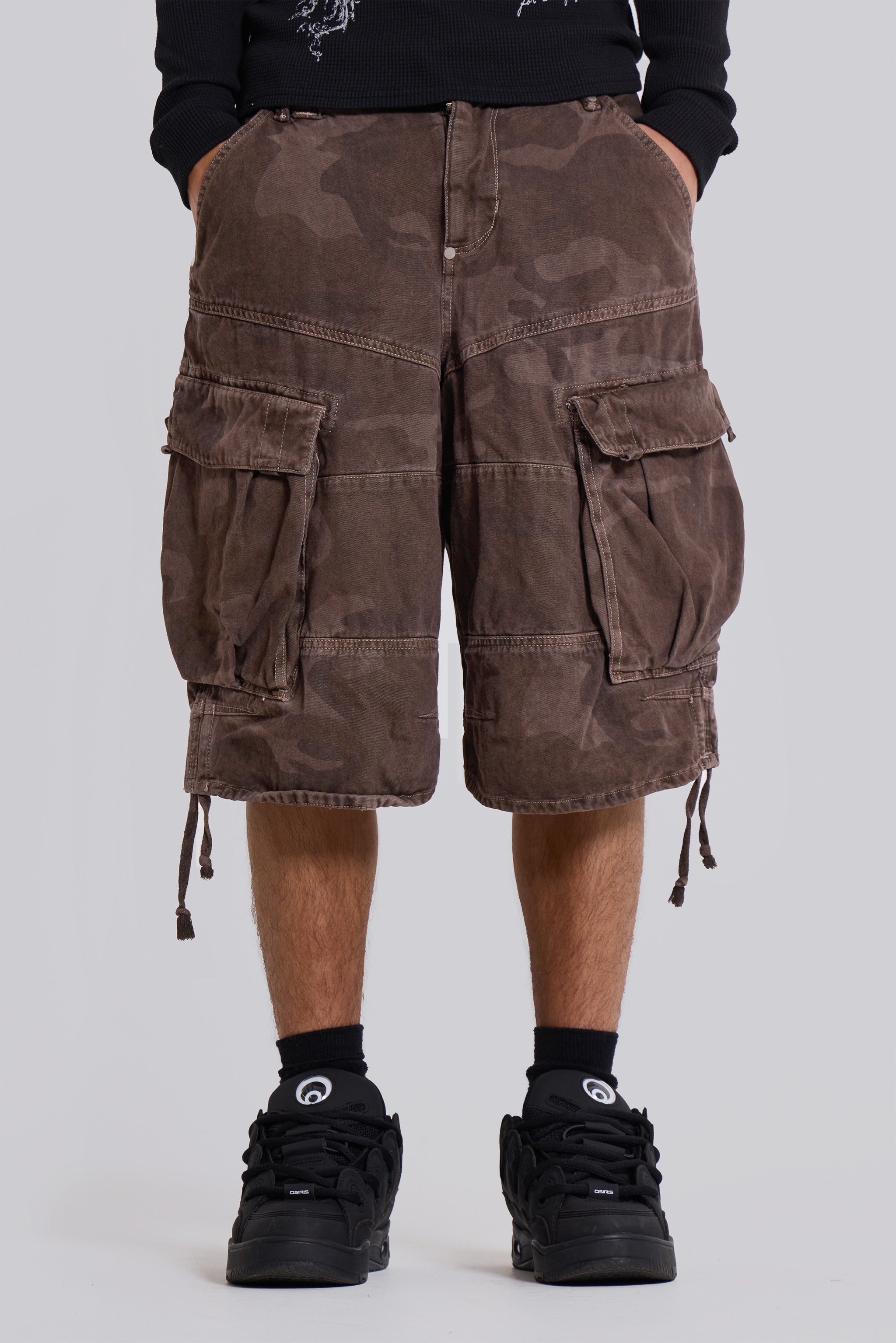 Jaded Man Cadet Brown Camo Baggy Shorts