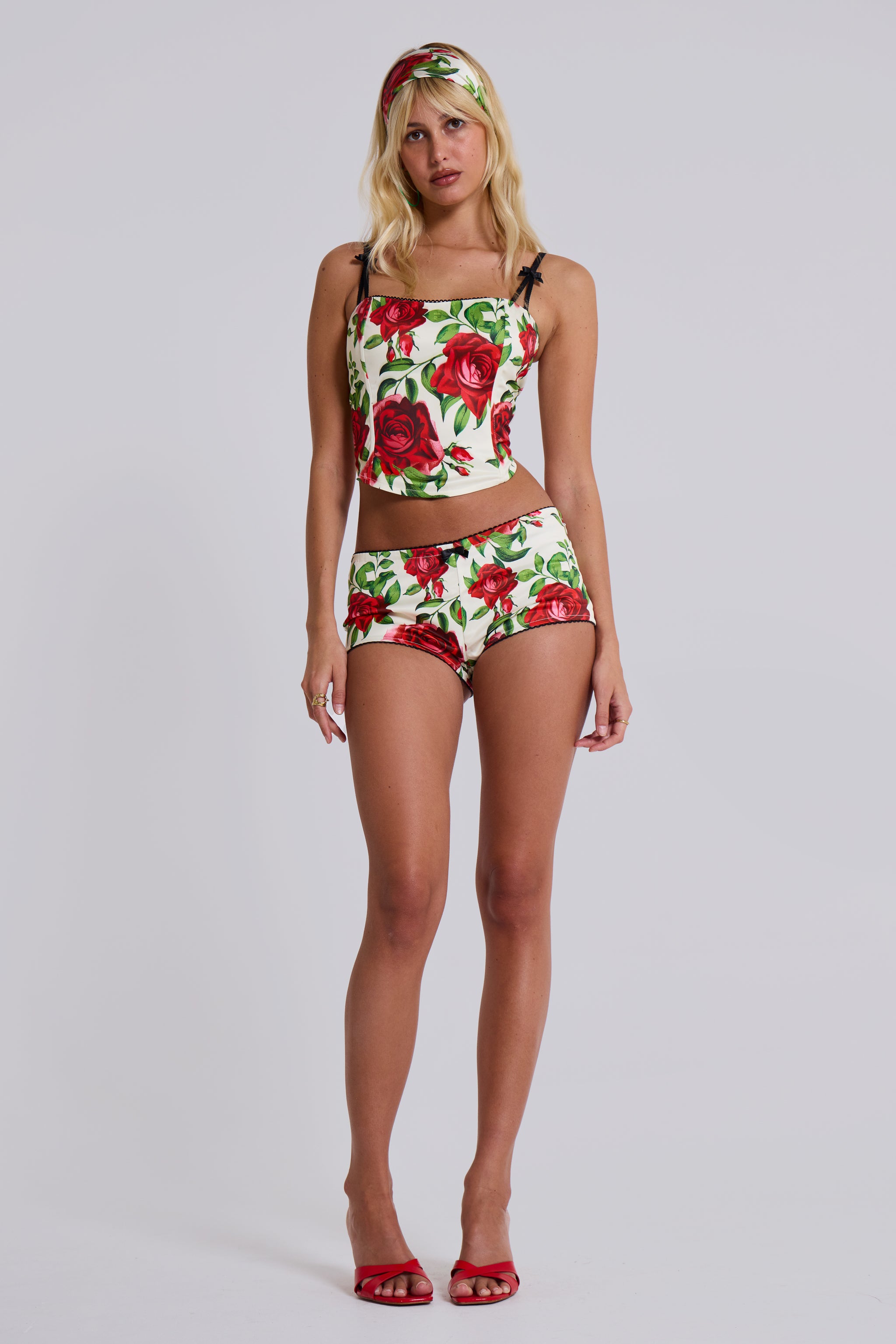 Jaded London Scarlet Satin Mini Shorts