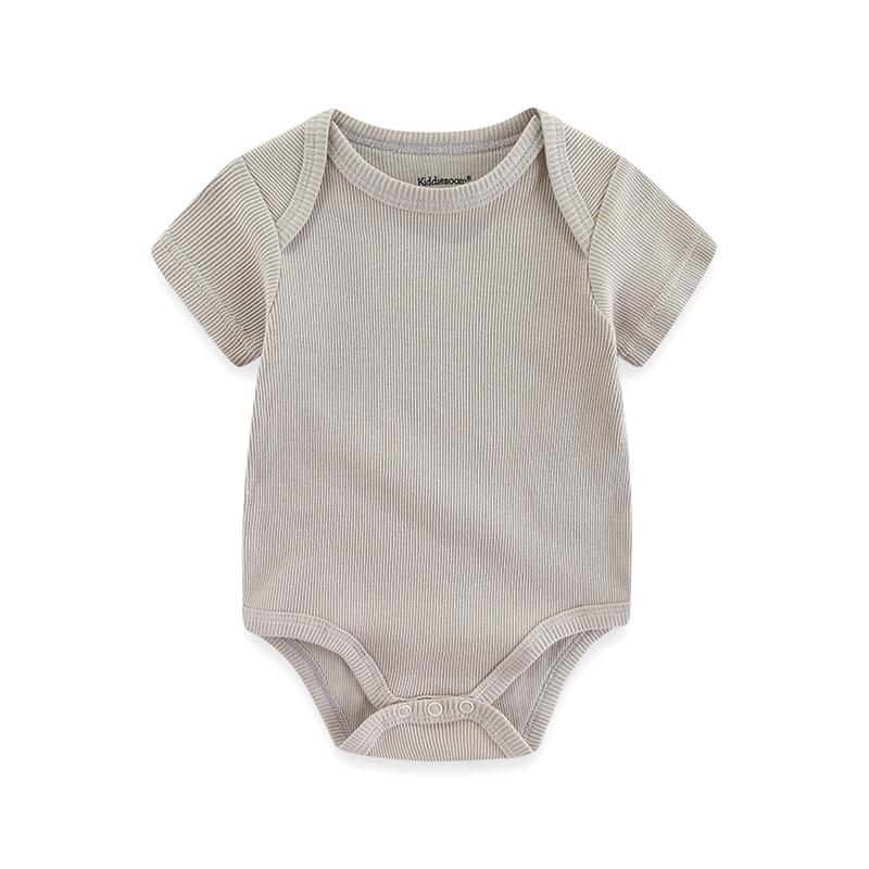KIDDIEZOOM 1 stuks babyjongens-meisjesrompertjes O-hals korte mouwen babyjongens-meisjeskleding katoenen jumpsuit voor pasgeborenen van 0-12 maanden 12M
