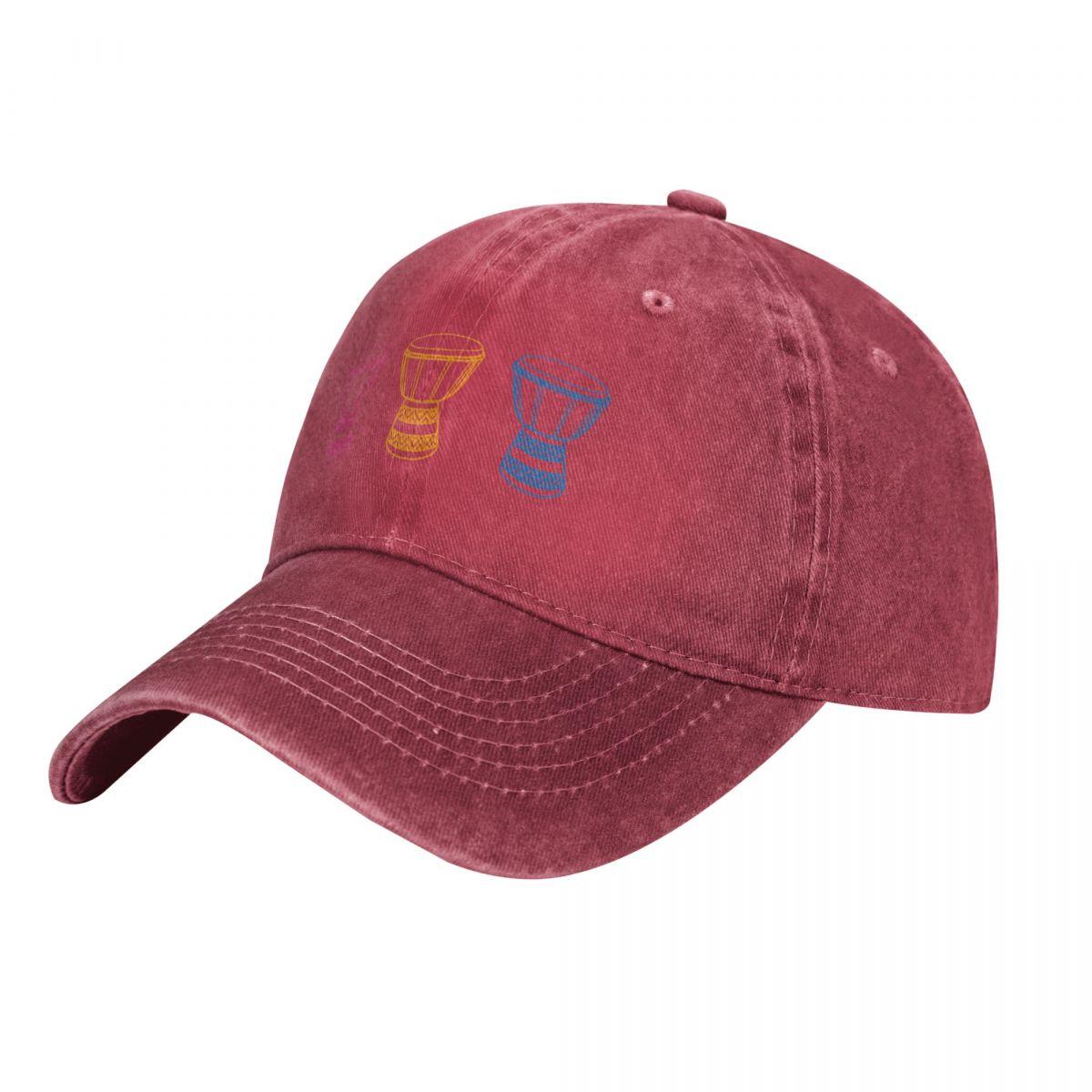91510107MAC1P63Q47 Djembe drums driekleur Cap Cowboyhoed modepet voor heren Dames