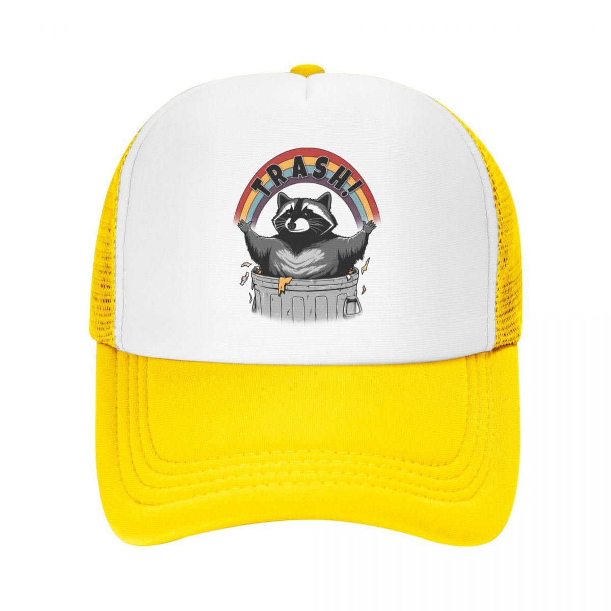 Hot Cap Retro Live Fast Eat Trash Raccoon Baseball Cap Outdoor Unisex WoUnisex's Verstelbare Racoon Panda Trucker Hat Lente Snapback Caps Trucker Hat