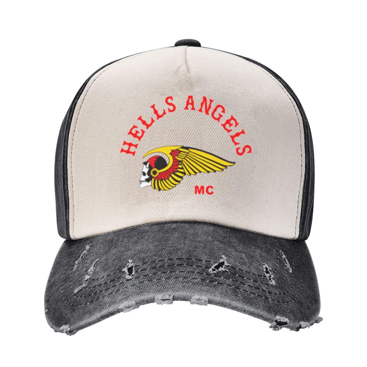 Moto Cap Vintage Hell Angel Baseball Caps Unisex Style Distressed Denim Hoofddeksels HA MC Motorcycle Club Outdoor Zomer Caps Hoed One Size