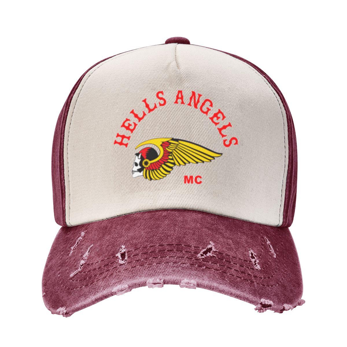 Moto Cap Vintage Hell Angel Baseball Caps Unisex Style Distressed Denim Hoofddeksels HA MC Motorcycle Club Outdoor Zomer Caps Hoed One Size