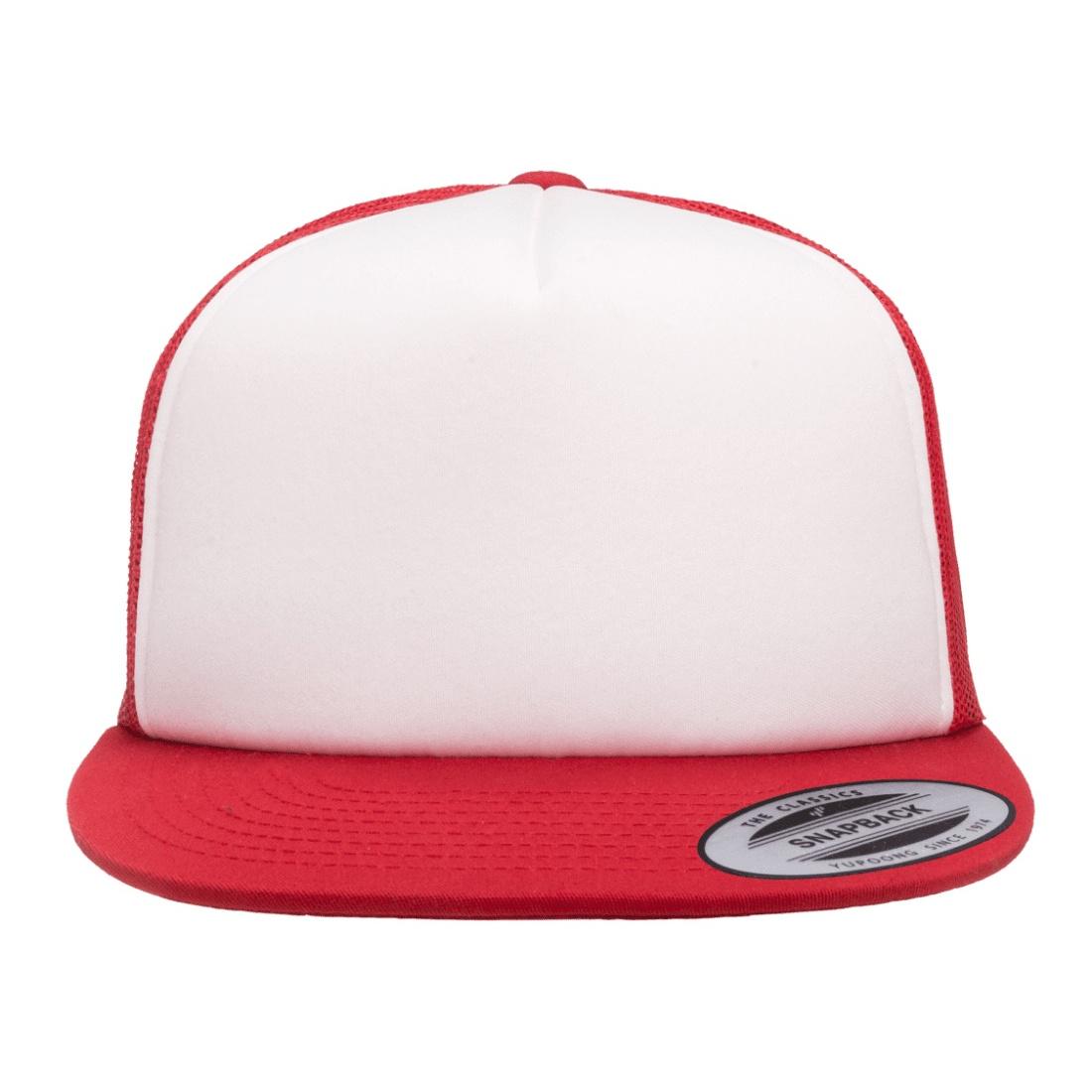 Flexfit by Yupoong Foam Trucker Cap met witte voorkant One Size rood/wit