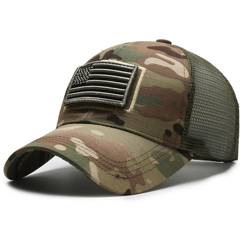 ONIHUA Camouflagesticker geborduurde baseballpet Netcap Heren Outdoor Velcro Cap Peak Cap camouflage