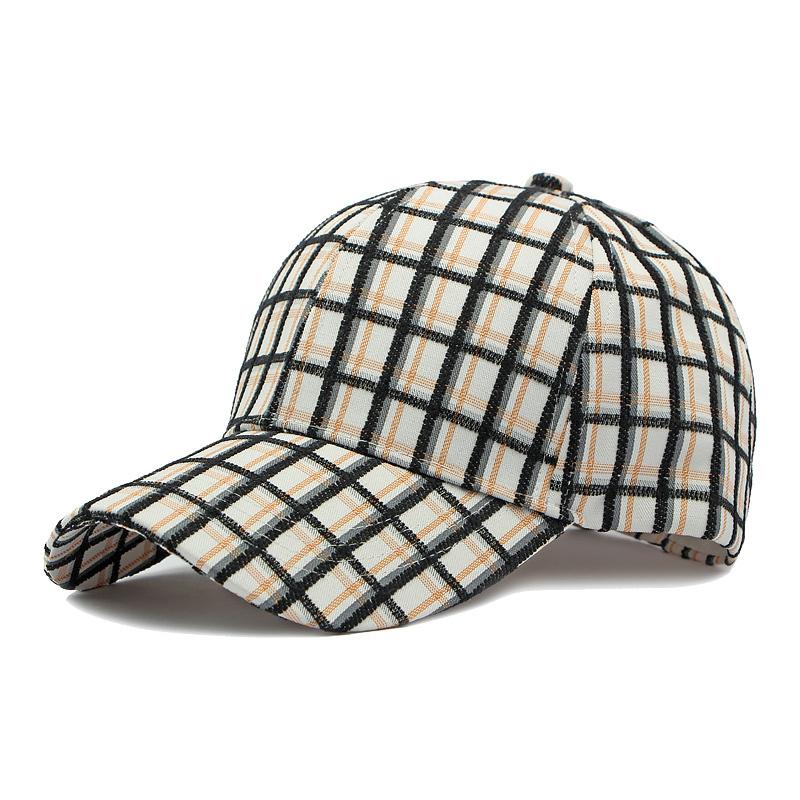 ONIHUA Plaid Cap Vrouwelijke Outdoor Zonnebrandcrème Baseball Cap Mannelijke Snapback Hoed Zonneklep Hoeden Vissershoed Piek Cap beige