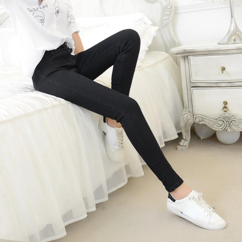 Zhuoneng Clothing Mode Dames Jeans Stretchbroek met hoge taille Jeans Dames Negen minuten broek Lente en zomer Nieuwe dunne kleine voeten Big Size broek 31 zwart