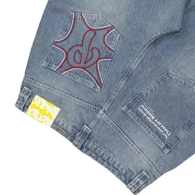 Fantastic wardrobe Harajuku Zakken Koreaanse Streetwear Retro Broeken Vintage Lage Taille Cargo Broek Y2K Vrouwen Jeans S blauw