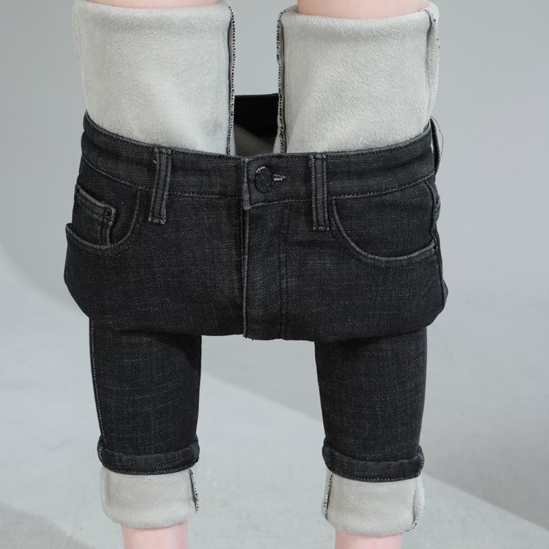 VantaGoods Dames skinny jeans met hoge taille en fleecevoering voor herfst en winter 26