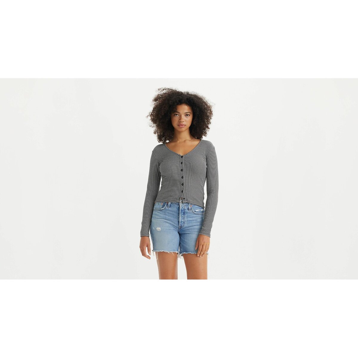 Levi's Vest met knoopsluiting en in structuur-look