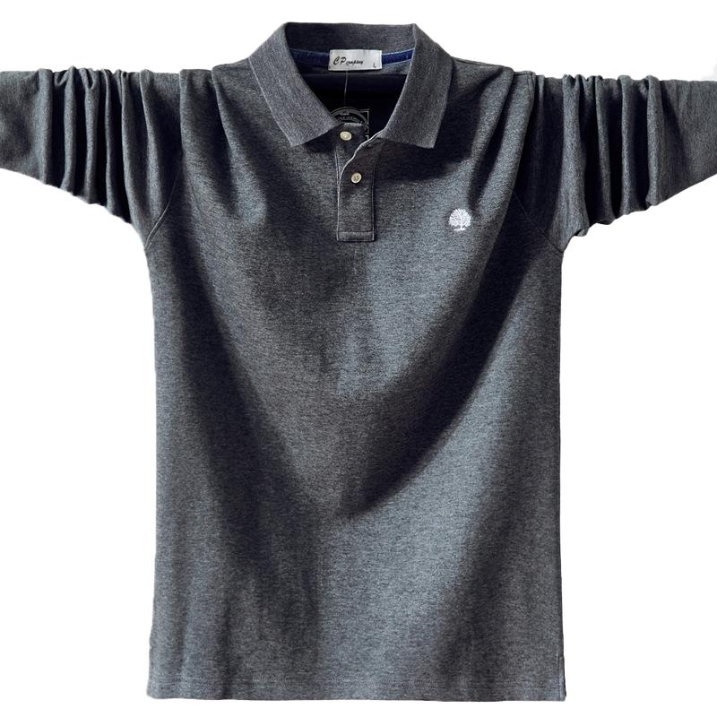Phoca Largha for Men Nieuwe Heren Poloshirt Lange Mouw Poloshirt Business Casual Katoen Mannelijke Top Tees Plus Size 6XL 2XL ivoor
