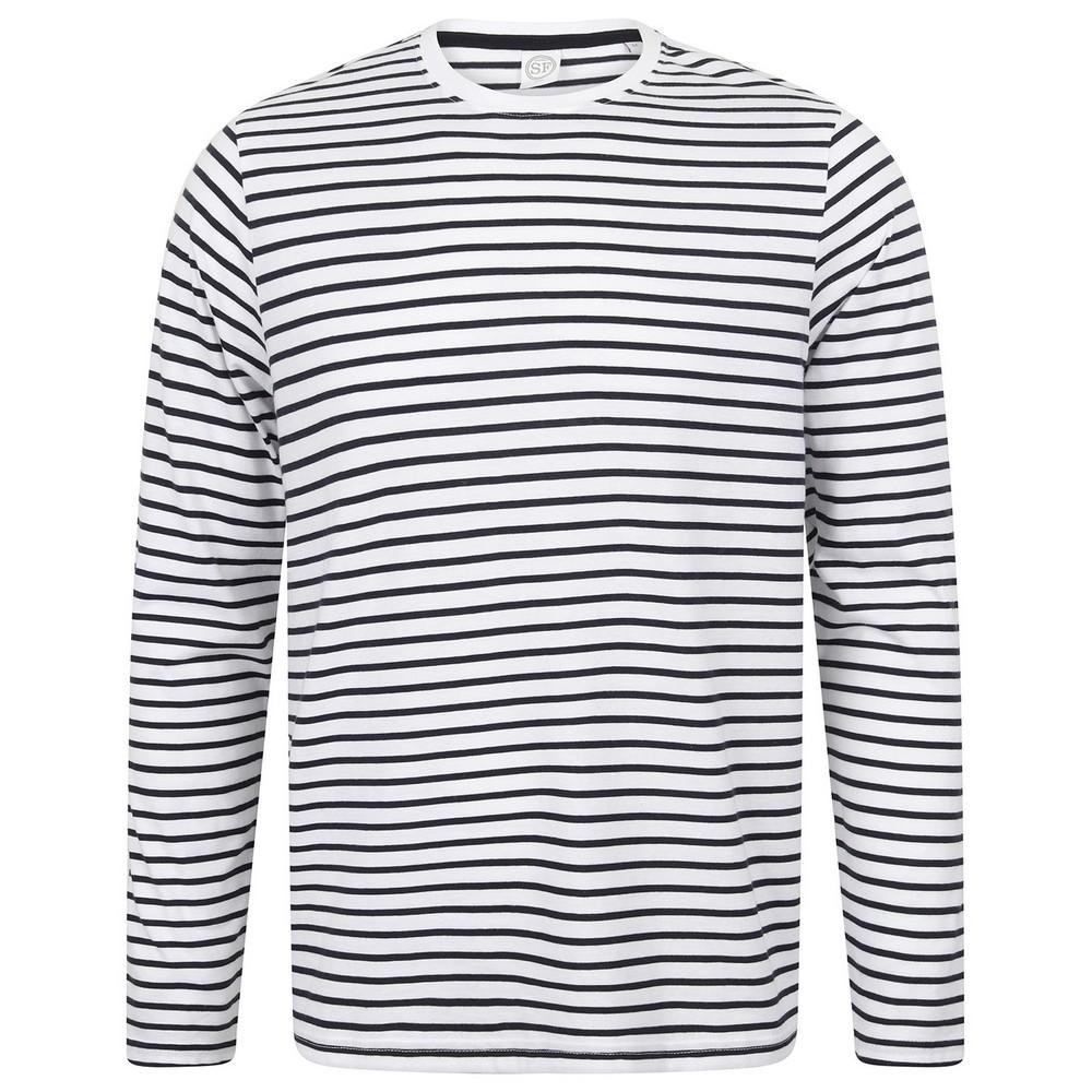 SF unisex volwassen gestreept T-shirt met lange mouwen S