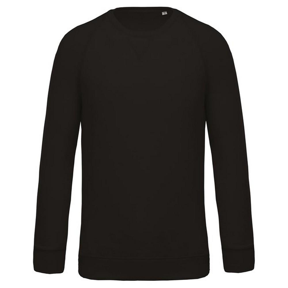 Kariban Raglan-sweatshirt van biologisch katoen voor heren met ronde hals S zwart