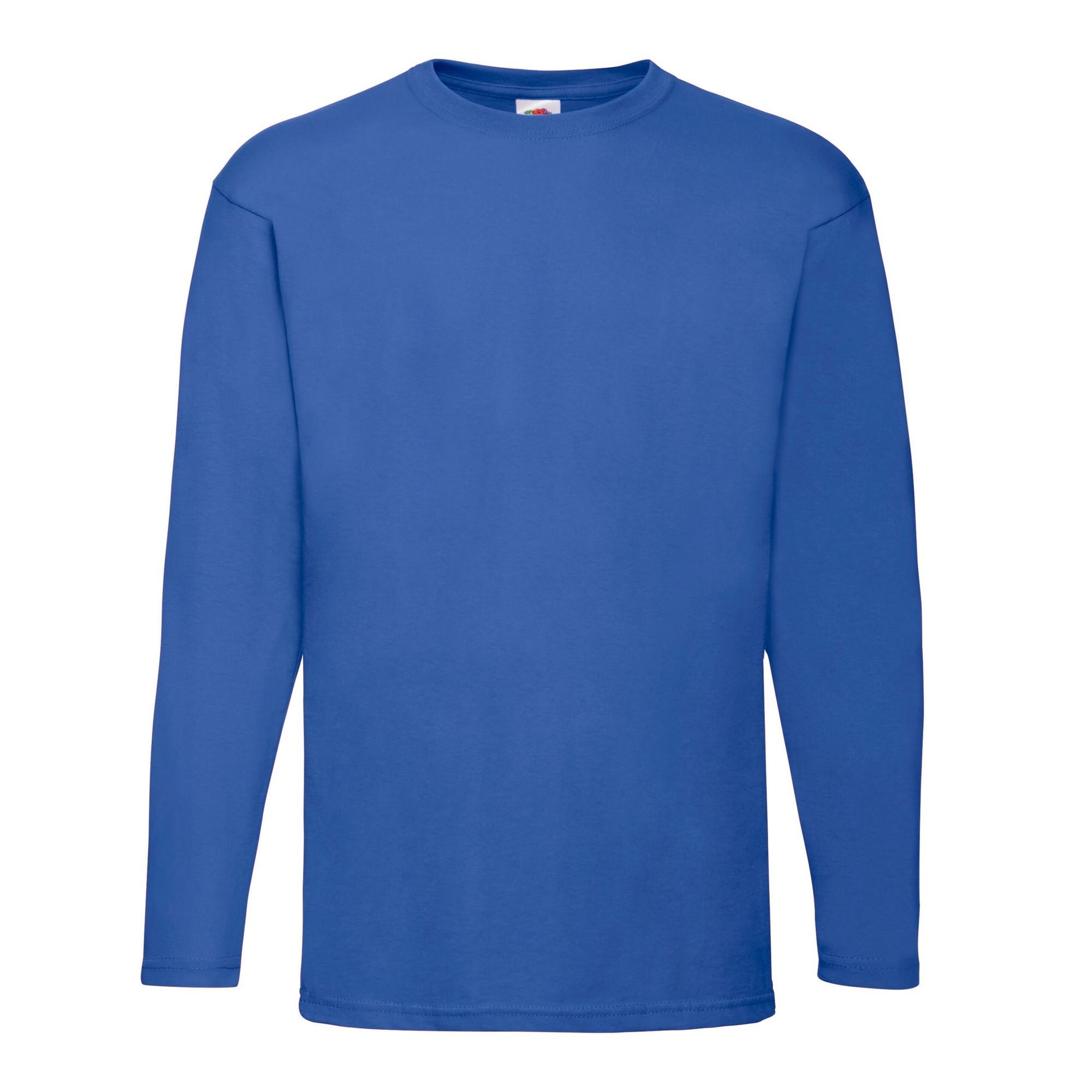 Fruit Of The Loom Mens Valueweight Long-Sleeved T-Shirt XXL koningsblauwe kleur