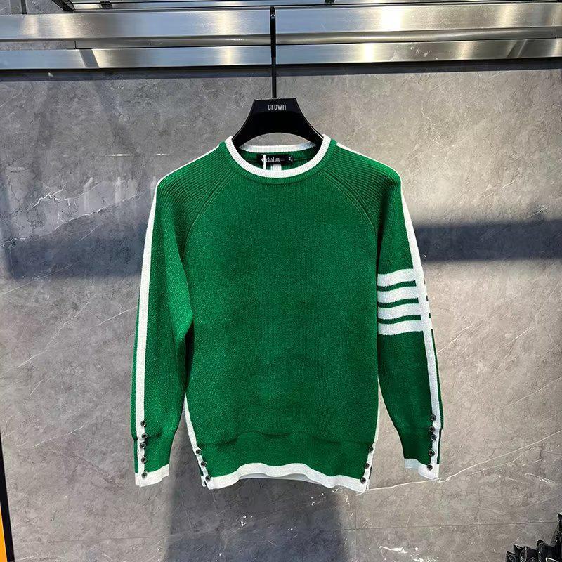 VantaGoods Veelzijdige heren wintertrui - Nieuwe stijl, casual, knap, slim-fit, trendy, warm en pluisvrij gebreid overhemd 3XL groen