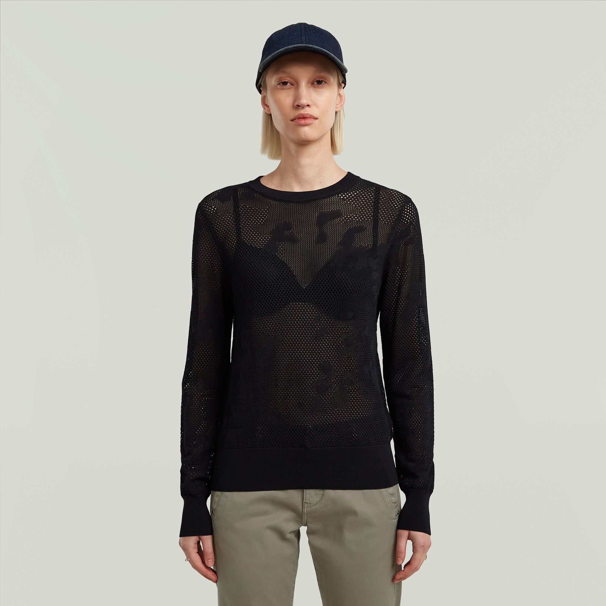 G-Star RAW Pointelle Gebreide Pullover - Zwart - Dames