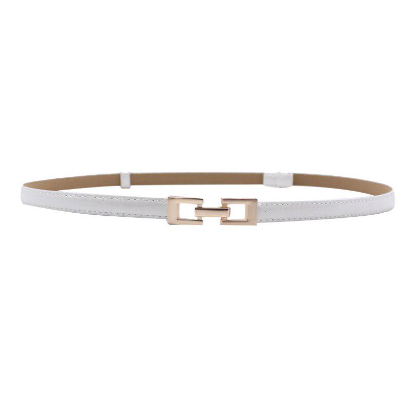 R&N Fashion 2 Moderiemen voor dames Dunne verstelbare riem PU-leer Jurktailleband Dame Vierkante gespriem wit