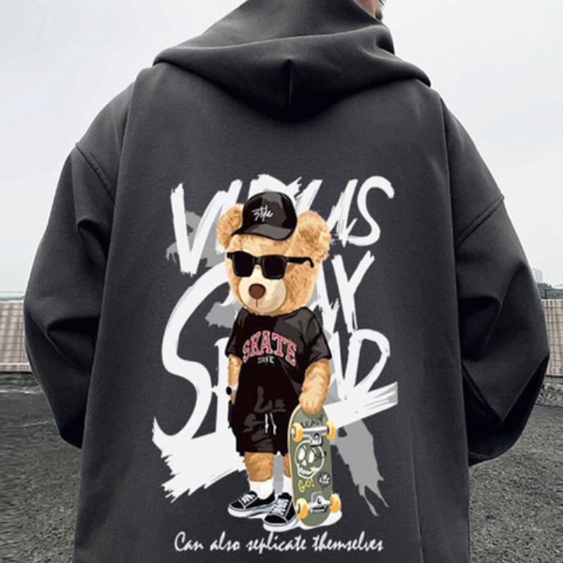 Nihao Skate Bear Anime Print Hoodies Mannen en Vrouwen Oversize Streetwear Harajuku Fasion Casual Sweatshirt met capuchon y2k Hoodie Kleding 3XL