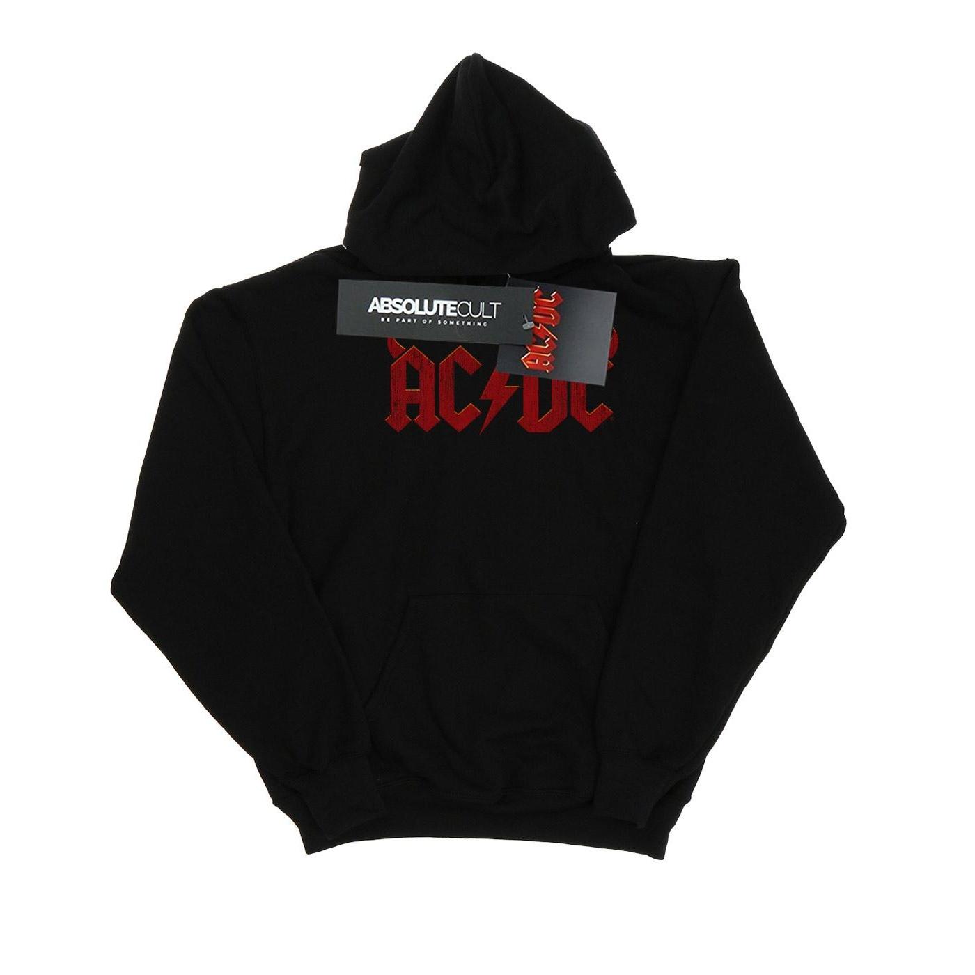 AC/DC Hoodie met hoornslogo voor jongens 9-11 Years zwart