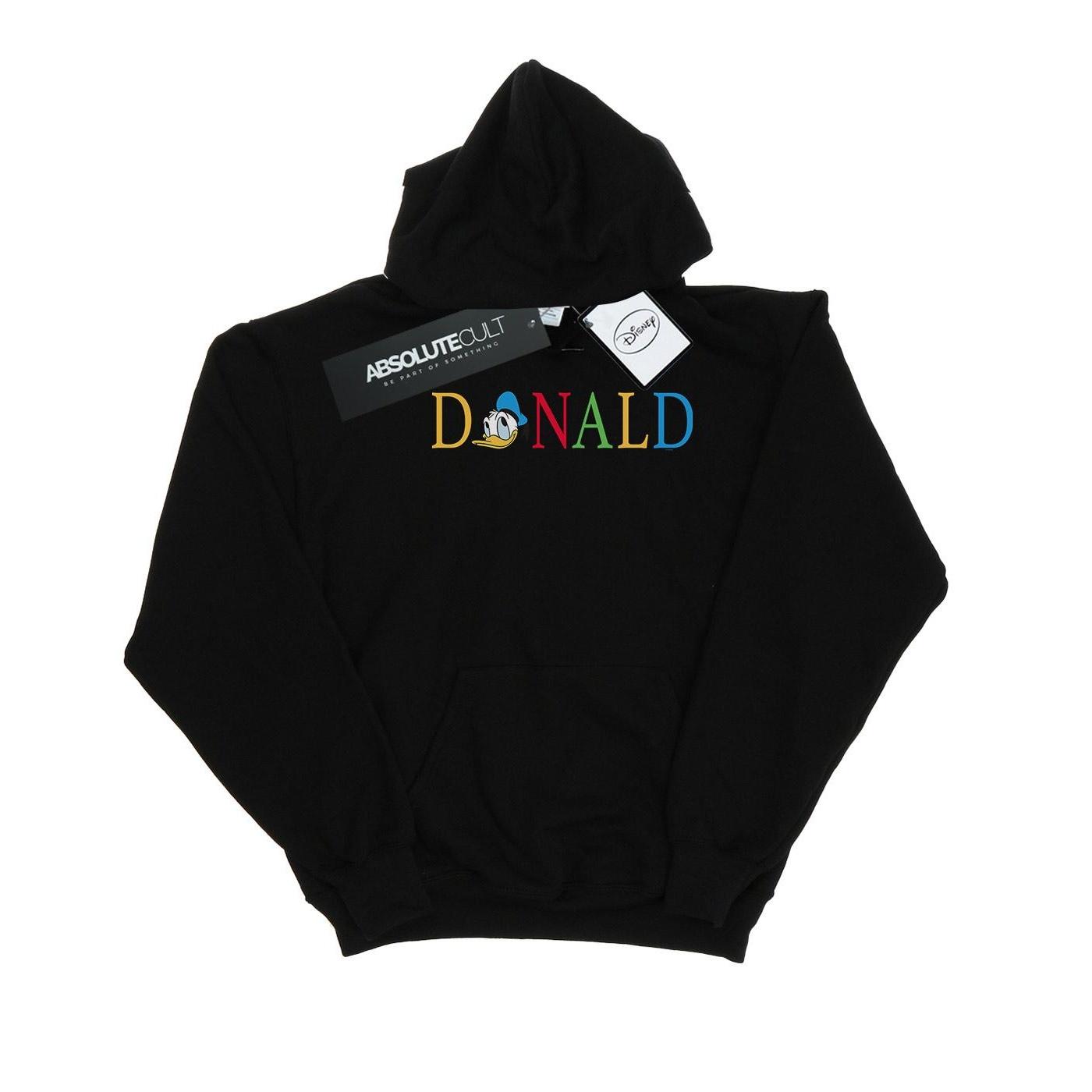 Disney Heren Donald Duck Letters Hoodie XXL zwart