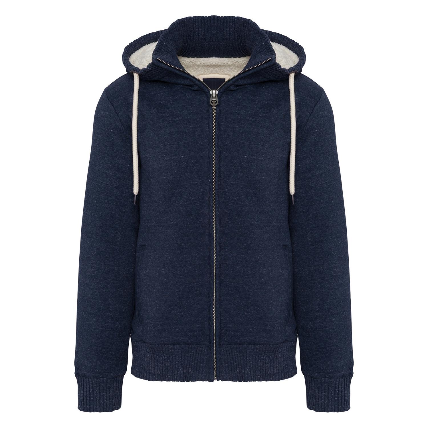 Kariban Heren Vintage Heather Sherpa gevoerd fleecejack M donkerblauwe kleur