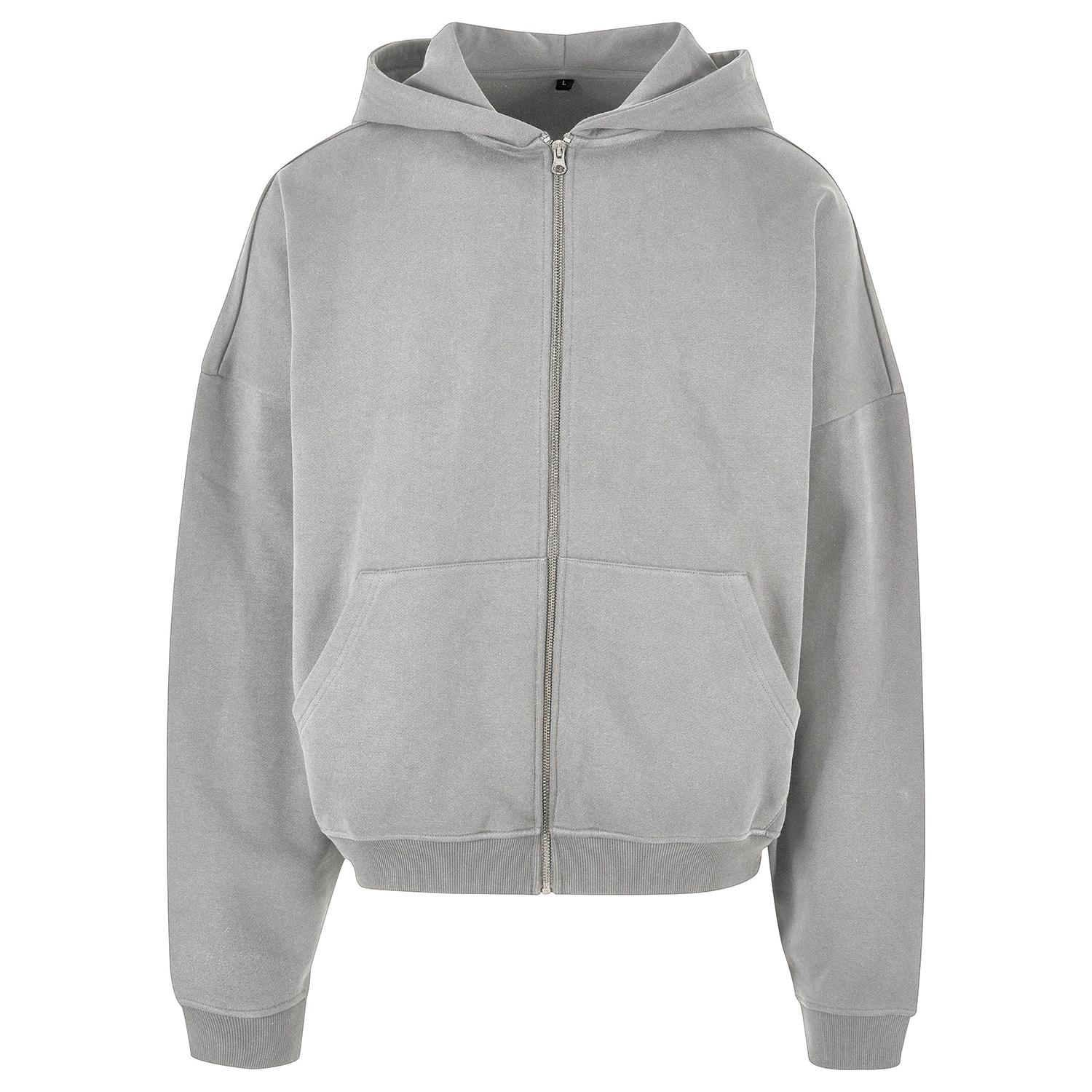 Build Your Brand herenhoodie met volledige ritssluiting uit de jaren 90 L grijs